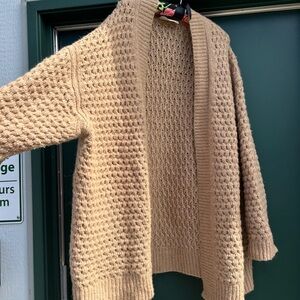 Everlane Textured Tan Cardigan Sweater